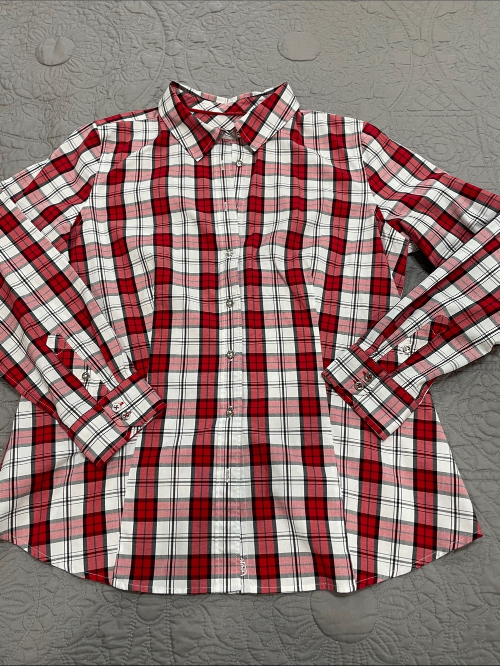 Talbots Plaid Button-Down Shirt 10P